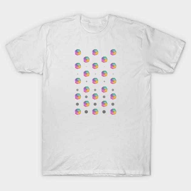 Rainbow Rose and Dots T-Shirt by v.caia